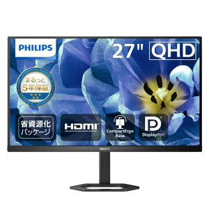 PHILIPS �t���f�B�X�v���C PC���j�^�[ 27E1N5500B/11 (27�C���`/5�N/WQHD/IPS/HDMI,Display Port/��������/�`���g/�s�{�b�g/�t���[�����X/Adaptive Sync/������h�~/�u���[���C�g�y��/s