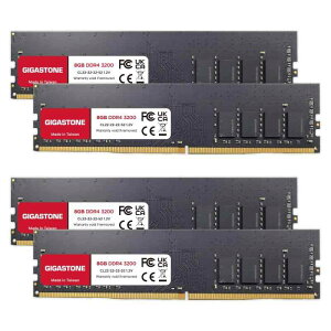 �y������ DDR4�zGIGASTONE 8GBx4�� (32GB Kit) DDR4 3200MHz (2933MHz or 2666MHz) PC4-25600 (PC4-23400/21300) CL22 1.2V UDIMM 288 �s�� �A���o�b