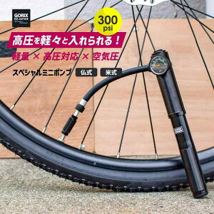 GORIX(ゴリックス) 自転車用 携帯ポンプ ロードバイク 空気入れ (GX-MPE68) 高圧 空気圧 ゲージ付き 300pis 仏式・米式対応 ミニポンプ・メーター付き 小型 軽量 ボールニードル付属 エアリリース