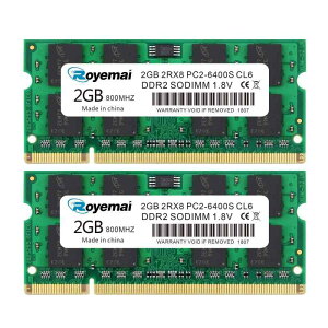 4GB PC2-6400 6400S DDR2 800 DDR2-800MHZ 800 800MHZ m[gPCp  (2GB×2) CL6 Non-ECC SO-DIMM RAM