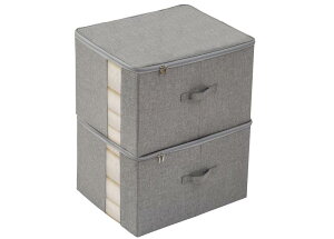 TIANZONG���[�{�b�N�X ���[�P�[�X ��e�� �ߗގ��[ �܂肽���� �����t�� �ӂ��t�� ������� �z�� �ߑ��P�[�X �������t�� �t�@�X�i�[ (�O���[, ��50×���s40×����32cm 2�_�Z�b�g)