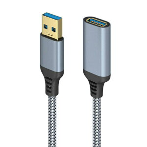 USB P[u 0.5m Popolier yUSB3.1 Gen 1z 5Gbps f[^] USB A(IX)-A(X) USBR[hiC҂ݐ 񂵂₷ (O[, 0.5m)