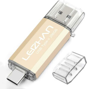 LEIZHAN TYPE-C USB�������[�E�t���b�V���h���C�u 512G USB 3.0�Ή� �����]��OTG�A�X�}�z�EPC�p�A�e�ʕs�������A�}�C�N���y���h���C�u�A��e��U�X�e�B�b�N�B(512GB, �S�[���f��)