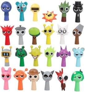 �X�v�����L�[ �t�B�M���A �h�[�� �u���b�N Sprunki �ߋ� �������� �l�` �O�b�Y ����4~5cm �R���N�^�[�h�[�� 24�_�Z�b�g �h���ς݊����i (24�_�Z�b�g)