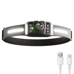 LUTW �w�b�h���C�g �[�d�� led �w�b�h�����v �Z���T�[�t�� COB XPG���� �y�� 270°�L�p�Ɩ� 5�_�����[�h �ԐF���C�g 350lm ���P�x 11���ԘA���g�p ���C�h���C�g �X�|�b�g���C�g �h�� �h�o �o�R ��