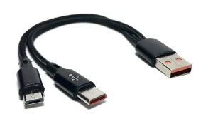 Access �y 5A�}���[�d 20cm �z USB ��҃P�[�u�� 2�d�҂�, USB A �I�X to USB �^�C�vC �I�X  �}�C�N��USB �I�X Y��2����P�[�u��, ���@�\2 in 1 USB�^�C�vC Y�X�v���b�^�P�[�u�� + �}�C�N��