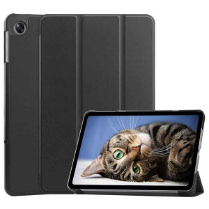 GLASS BAG FOR OPPO PAD Air 10.3�C���` �p�̃J�o�[ �ی�P�[�X�蒠�^ �S�ʕی�^�P�[�X �L�Y�h�~�J�� �I�[�g�X���[�v�@�\�t�� �O�܃X�^���h ���^ ���y�� �ϏՌ� (�u���b�N)