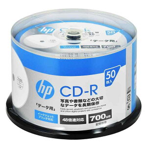 �q���[���b�g�E�p�b�J�[�h(HP) 1��L�^�p CD-R 700MB 50�� �C���N�W�F�b�g�v�����^�Ή� �z���C�g 48�{��SR80FP50SH1