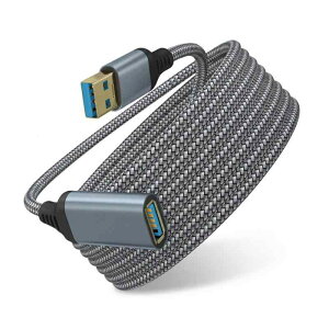 USB �����P�[�u�� 3m USB3.0�K�i Popolier 5Gbps�����]�� A�I�X-A���X ���ϋv�i�C�����҂� PC/Mac/HDD/�v�����^/�ԓ��Ή� (�O���[)