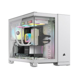 CORSAIR 2500X RGB Micro ATX Dual Chamber PC�P�[�X iCUE LINK RX120�t�@���t�� �z���C�g CC-9011268-WW