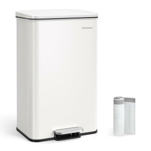 SONGMICS �S�~�� 40L �y�_���� �W�t�� ��e�� �X�e�����X���_�X�g�{�b�N�X �L�b�`���A���r���O�p �����Â� �܂������Ȃ� �y�b�g��������h�~ ������� ��� �z���C�g LTB540W4002