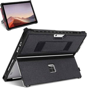 12.3�C���` Microsoft Surface Pro 7+/7/6/5/4/LTE �ی�p���ȃJ�o�[�P�[�X�A�X�^�C���X�y���z���_�[�ƃn���h�X�g���b�v�t���A�^�C�v�J�o�[�L�[�{�[�h�ƌ݊���������A�u���b�N