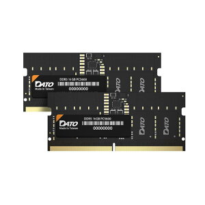 DATO DDR5 SODIMM 32GB 16GB×2 �m�[�g�p�\�R���p���������W���[�� 5600MHz PC5 44800 CL46 1.1V 262�s�� �m��ECC �A���o�b�t�@�[�h
