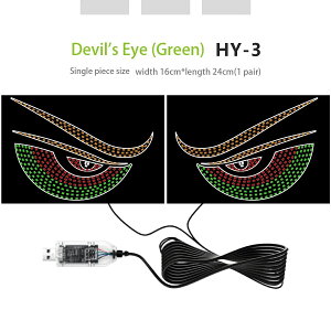 Devil�fs Eye Green HY-3 �f�r���A�C �O���[�� LED �e�[�v�� �f�U�C�� �G�A���p�[�c �h���X�A�b�v �C���~ 2���Z�b�g