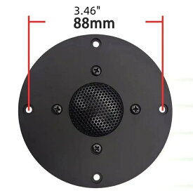 黒色ラウンドスピーカーユニット用 中心穴88mm 3.46インチ 直径88mm メッシュグリル 固定ネジ付き