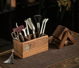 六君子 茶道具 セット 12点 茶杯 茶托 茶挿し 茶匙 茶針 茶筒 収納木箱付き 高級感 おしゃれ 中国茶 茶席来客用