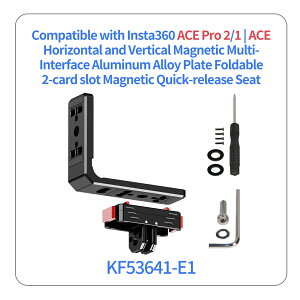 �o�C�N�p�N�C�b�N�����[�X�}�O�l�b�g�z���_�[ Insta360 ACE Pro 2 ACE �p 2�J�[�h�X���b�g�Ή� �A���~�v���[�g��t���� �u���b�N