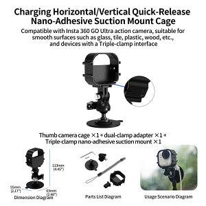 Insta360 GO �݊� Combo G XINTE XT-XINTE���S �����p�J�����P�[�W �N�C�b�N�����[�X �i�m�z�� �X�}�z�B�e�A�N�Z�T���[ �O�_�N�����v