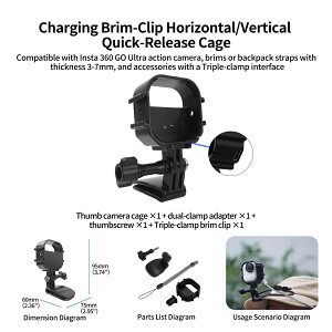 Insta360 GO �[�d�u���P�b�g Combo C XT-XINTE ���S���� �N�C�b�N�����[�X�P�[�W �u�����N���b�v 3�_�g���v���N�����v�Ή�