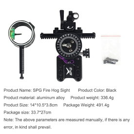 TommySinglePin × ブラック SPG ファイアホッグサイト アルミ合金製 単一ピン 調整ダイヤル 取付用ベース付き