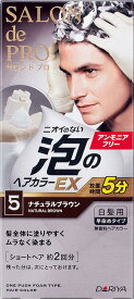 サロンドプロ 泡のヘアカラーEX メンズスピーディ 5ナチュラルブラウン [医薬部外品] 白髪染め ニオイのないヘアカラー 無香料 泡タイプ 取り置き可 放置時間5分