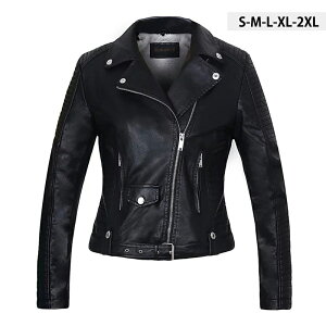 革ジャン レディース テーラードジャケット おしゃれ PU バイク ライダース レザージャケット レザー 女性 20代 30代 40代 ブルゾン 細身 春服 秋服 アウター シングル 大きいサイズ S M L XL 2XL