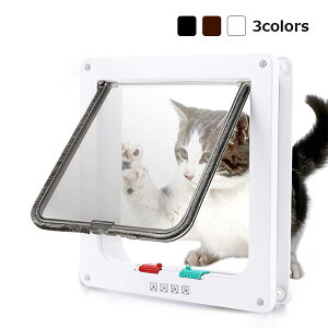 ペットドア 後付け 鍵付き DIY 猫 犬 猫ドア 自作 取り付け サッシ キャット 小型犬 ネコ ペット出入口 透明 磁石 プラスチック 開閉ロック機能付き S M L XL ネコドア 暖房 冷房 自動に閉める 小