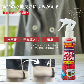 【クーポン発行＆P10倍 楽天スーパーSALE期間中】【公式】部分洗い 洗剤 アウターウェア用 洗濯洗剤 消臭剤 スプレー おしゃれ着洗い ダウン コート 汗ジミ エリそで 汚れ 襟袖汚れ落とし 汗臭 消臭 ジャケット 制服 スーツ お手入れ 襟そで