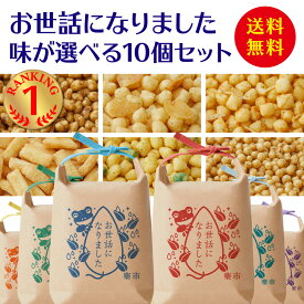 送料無料 お世話になりました 味が選べる 10個セット あられ おかき 甘くない お返し 転職 退職 異動 挨拶 お菓子 お礼 メッセージ ギフト 挨拶 国産 もち米 小分け をかし楽市 プチギフト ばらまき 職場 感謝 500円 産休 職場 お中元