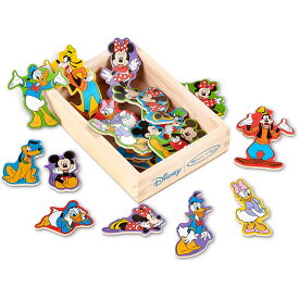 ギフトに喜ばれる！Melissa & Doug ディズニー　ミッキー＆ミニーマウス　木製マグネット　20個入り　Mickey Minnie Mouse Wooden Character Magnets (20 pcs)