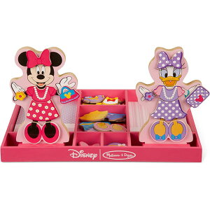 yؐ}OlbgzMelissa & Doug @fBYj[ fBYj[~j[}EXƃfCW[_bN@ւl`Zbg@Disney Minnie Mouse and Daisy Duck Magnetic Dress-Up Wooden Doll Pretend Play Set