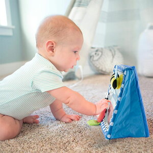�T�b�V�[�t���A�[�~���[ Sassy Tummy Time Floor Mirror | Developmental Baby Toy | Newborn Essential for Tummy Time | Great Shower Gift, Blue