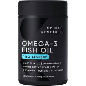 X|[cT[`А@gvXgOX@IK3@tBbVIC 180JvZ 180mg Sports Research Triple Strength Omega 3 Fish Oil - Burpless Fish Oil Supplement w/EPA & DHA Fatty Acids