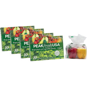 PEAK fresh USA ��؁E�ʕ��p�o�b�N�@�N�x�@�V�N�@�ė��p�\�@�G�R�@1��10������×4���Z�b�g�@�����v40������@Peak Fresh Reusable Produce Bags 40 Bags Total