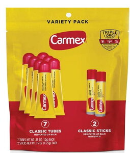�y�x�X�g�Z���[�z�y9�Z�b�g�zCarmex �J�[���b�N�X �N���V�b�N ��p���b�v�o�[�� �`���[�u7�{�{�X�e�B�b�N2�{ �����E�r�ꂽ�O�̕ێ��P�A Carmex Classic Medicated Lip Balm Pack, Lip Moisturizer for Chapped Li
