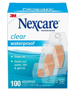 �y360°�V�[���\���zNexcare �h���N���A�o���h�G�C�h 100������i3�T�C�Y�j�@Nexcare Waterproof Clear Bandages