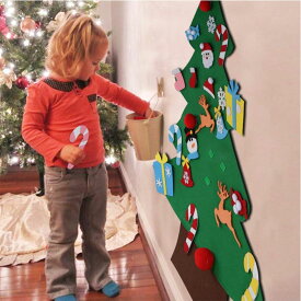 DIY フェルトクリスマスツリー オーナメント　Tapestry (タペストリー)　 Aytai DIY Felt Christmas Tree Set with Ornaments for Kids, Xmas Gifts, New Year Door Wall Hanging Decorations