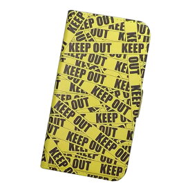 スマホケース ショートベルト 手帳型 全機種対応 プリントケース KEEP OUT おしゃれ 立ち入り禁止 KEEPOUT