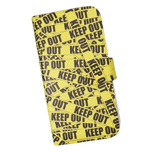 Android One S10 用 スマートフォンケース スマホ カバー スマホケース 手帳型 プリントケース 規制線 立ち入り禁止 KEEPOUT(001)