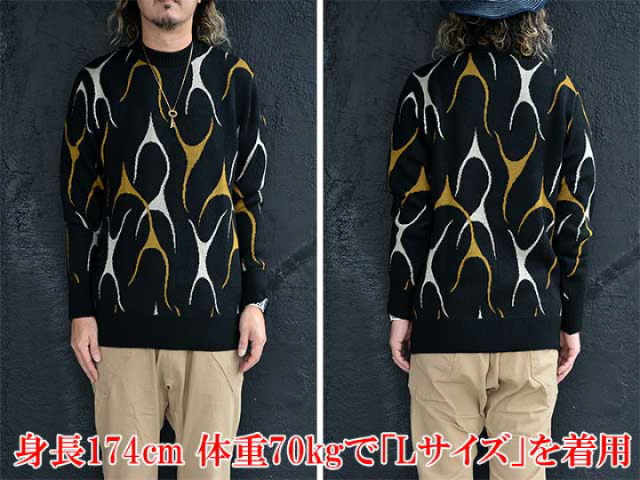 楽天市場】全2色【AT-DIRTY/アットダーティー】2024AW「Flames Knit 