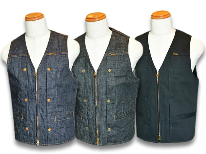 楽天市場】全3色【RED TAiL/レッドテイル】「Cross Denim Vest ”3rd 