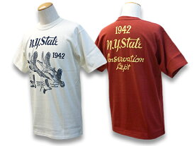 全2色【FREE WHEELERS/フリーホイーラーズ】2022SP「Short Sleeve Crew Neck Tee”1942 N.Y. State Conservation Dept.”/ショートスリーブクルーネックTee”1942 N.Y. State Conservation Dept.”」(2225004)【あす楽対応】(アメカジ/WOLF PACK/ウルフパック)