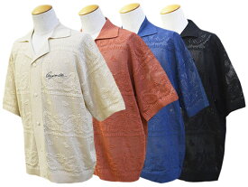 全4色【GANGSTERVILLE/ギャングスタービル】2024SS「Jacquard Knit Shirts”PAISLEY”/ヂャカードニットシャツ”ペイズリー”」(GSV-24-SS-16)(WEIRDO/ウィアード/GLAD HAND/グラッドハンド/WOLF PACK/ウルフパック)