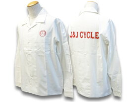 【JACKSUN'S/ジャックサンズ】2022AW「L/S Open Collar Shirts”J&J CYCLE”/ロングスリーブオープンカラーシャツ”ジェー＆ジェーサイクル”」【あす楽対応】(JUNK-MOTOR/ジャンクモーター/ハーレー/チョッパー/ホイールズアパレル/WOLF PACK/ウルフパック)