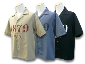 全3色【MISTER X/ミスターエックス】2022SS「S/S 1879 Open Collar Easy Shirts/ショートスリーブ1879オープンカラーイージーシャツ」(MRX-018)【あす楽対応】(UNCHANGING LOVE/アンチェンジングラブ/POP EYES/ポップアイズ/アメカジ/ホットロッド/ハーレー)