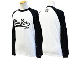 【BLUE ROSE.308/ブルーローズ.308】「Crew Neck Raglan L/S Tee"Cursive Logo"/クルーネックラグランロングスリーブTee"カーシブロゴ"」【あす楽対応】(アメカジ/ホットロッド/ハーレー/バイカー/WOLF PACK/ウルフパック)