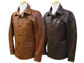 全2色【FINE CREEK&CO/ファインクリークアンドコー】「30's Leather Car Coat”Arcadia”/30'sレザーカーコート”アルカディア”」(ACCO003)(FINE CREEK LEATHERS/ファインクリークレザーズ/ハイラージレザー/アメカジ/WOLF PACK/ウルフパック)