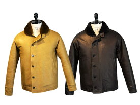 全2色【CWORKS by FINE CREEK&CO/シーワークス バイ ファインクリークアンドコー】2025AW「Deerskin N-1 Deck Jacket”Scope”/ディアスキンN-1デッキジャケット”スコープ”」(CWJK032)【予約商品/2026年中入荷予定】(ファインクリークレザーズ/ウルフパック)