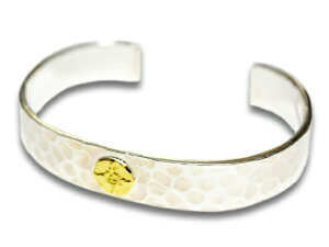 yFIRST ARROW's/t@[XgA[YzuFlat Hammered 12mm Beated Bungle with K18/K18t12mm^^LoOv(BR-002)(lCeBu/CfBA/WG[/nhCh/Vo[/S[h/AJW/A