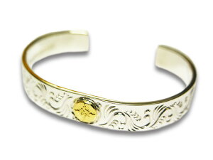 yFIRST ARROW's/t@[XgA[YzuFlat Hammered 12mm Arabesque Carving Bungle with K18/K18t 12mmJoOv(BR-026)(lCeBu/CfBA/WG[/nhCh/Vo[/AJW/